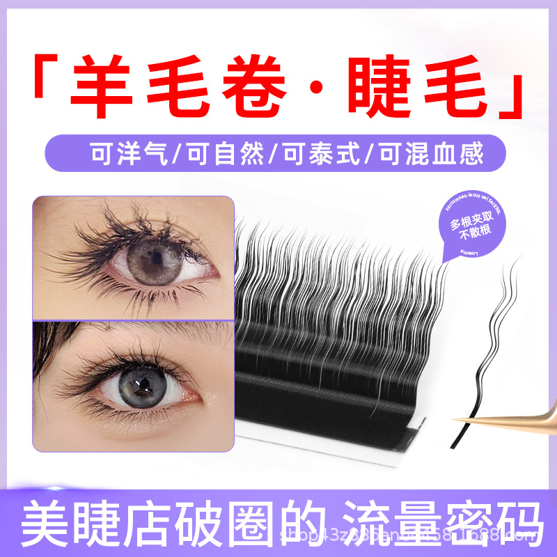 2024 New Wool Roll Eyelash Eyelash Shop Special Grafting No Root Camellia Single Root More Eyelash