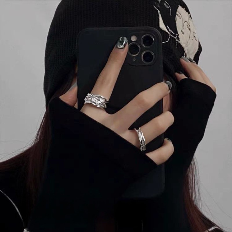 Niche design feeling open couple ring female summer ins cold wind food finger ring 2024 new ring accessories