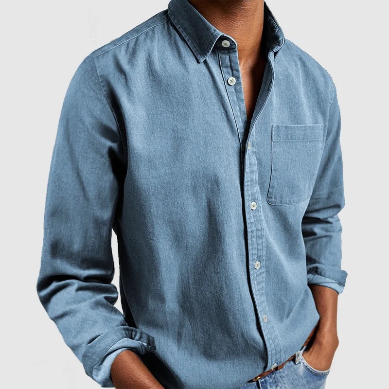 2026 Cross-Border Foreign Trade Autumn and Winter New Amazon Independent Site Men's Shirt New Long-Sleeve Turn-Down Collar Men's Shirt