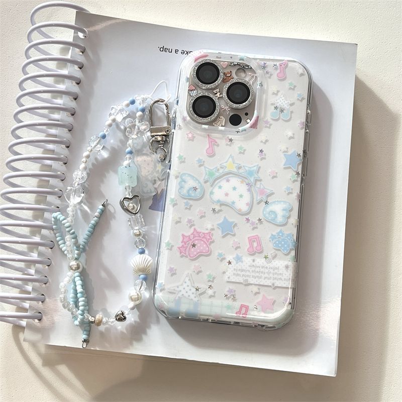 Full Screen Little Star Wings Suitable for Apple 17Promax Phone Case 14 15 16 White Background 15Pro Cartoon 1