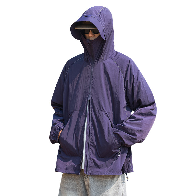 Diyu Shenlong Sun Protection Clothing for Men and Women, Summer Lightweight Jacket with Detachable Large Hood, Anti-Uv Upf100 Skin Jacket