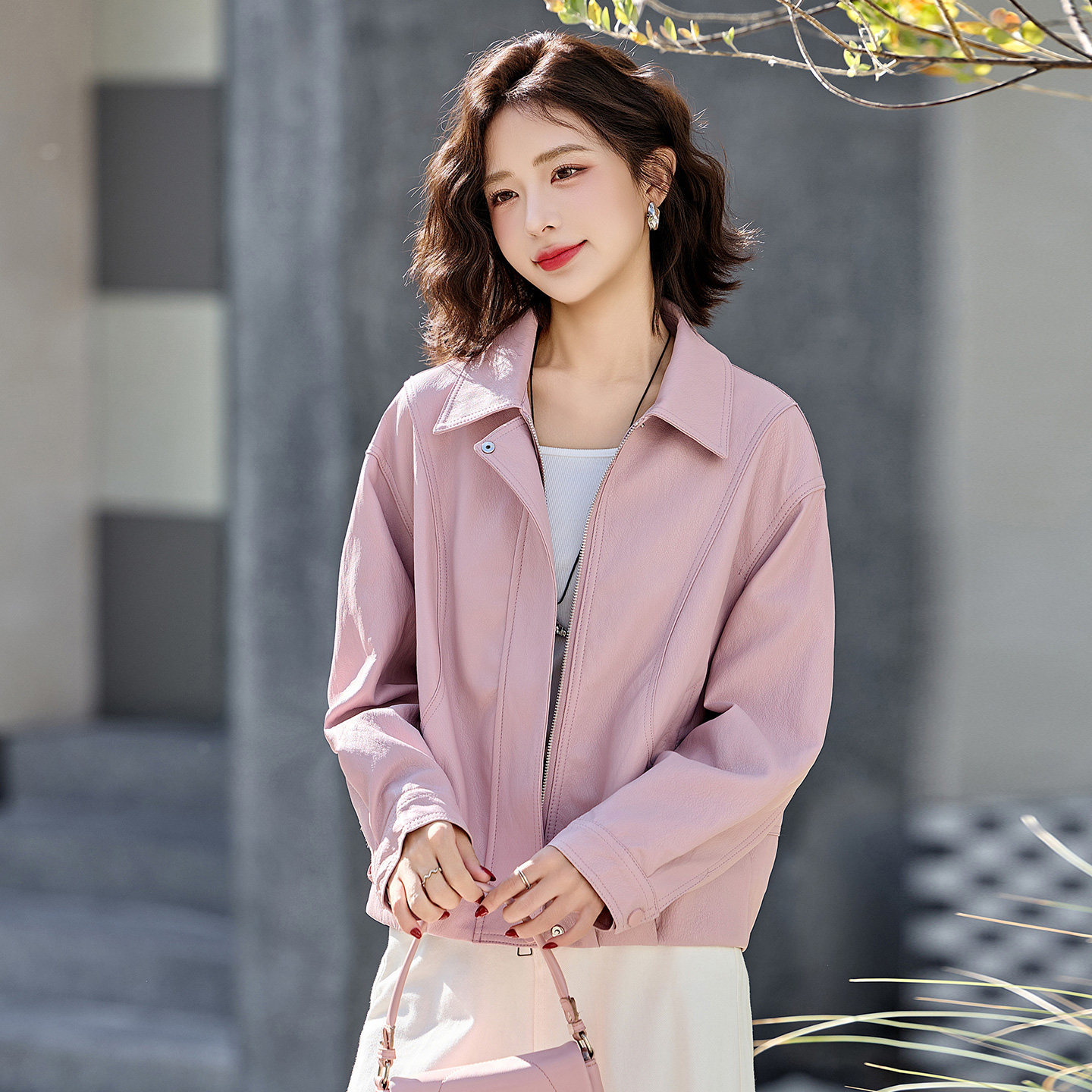 Unique and Stylish Leather Jacket for Women, Short Style, 2026 Spring New Fashion, Elegant Casual Versatile Korean Style Pu Jacket Top