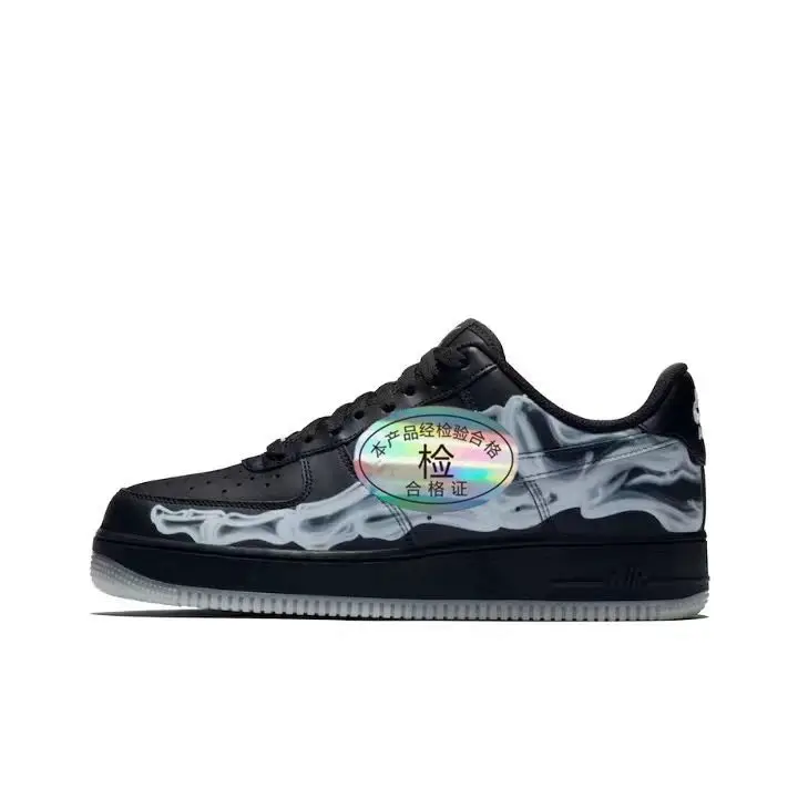 Putian Correct Edition Standard Air Force One Skeletal Luminous Men's and Women's Board Shoes Available in CU8067-800