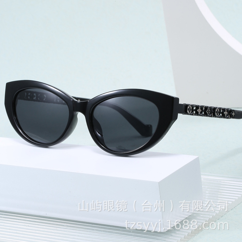New Cat-Eye Small Frame High-End Luxury Women's Polarized Sunglasses Cross-Border Sunglasses Women's Glasses Big Brand Retro Men's