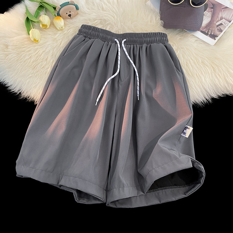 Summer casual shorts men's summer thin loose Beach breeches ice silk shorts men's sports shorts