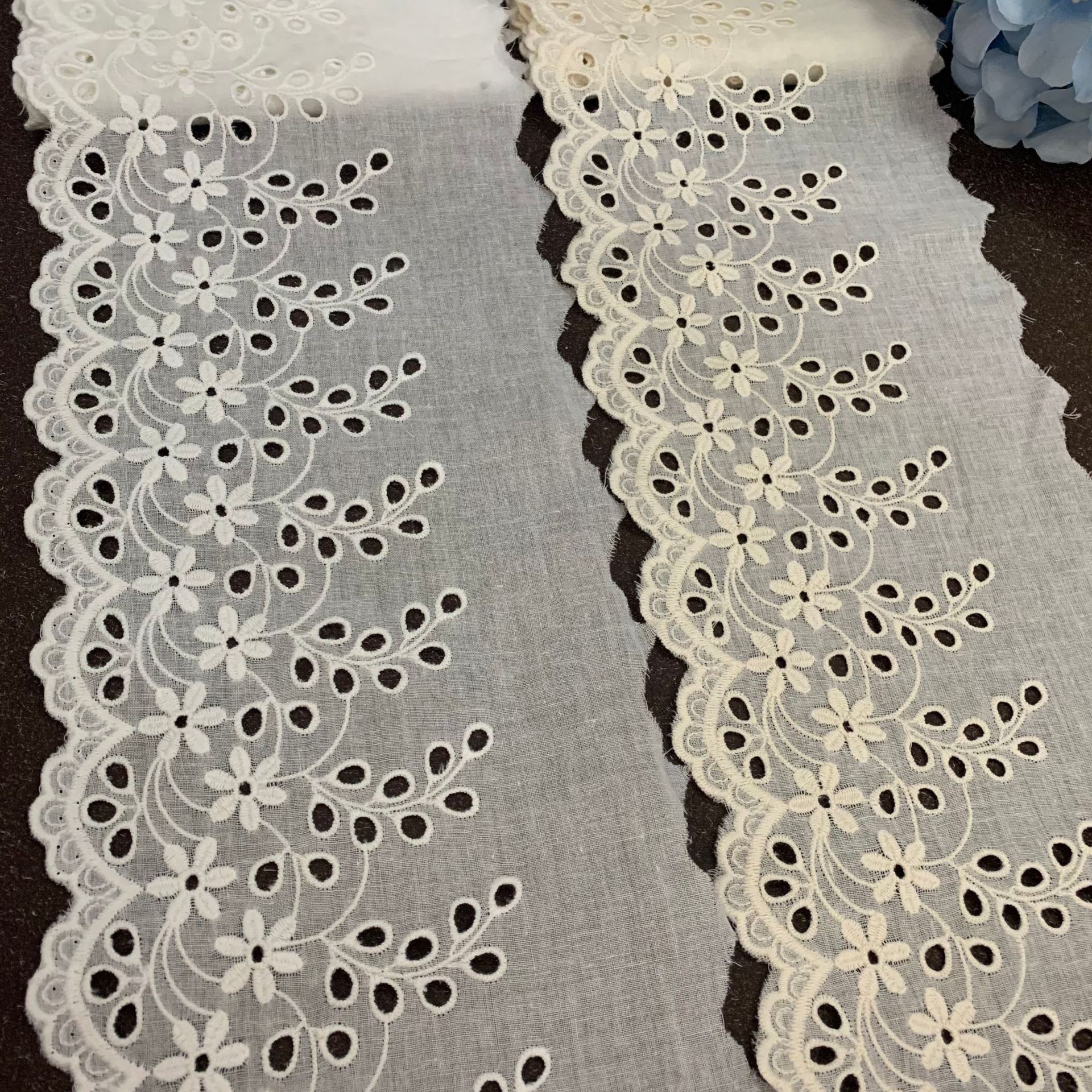 New classic perforated hollow cotton embroidery lace children's clothing women's clothing dress lace accessories width 13cm