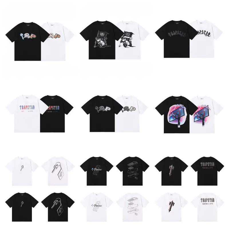 Foreign Trade Trapsta New R Short-sleeved T-shirt European and American Fashion United Famous Towel Embroidered Loose Couple Base-layer Shirt for Men