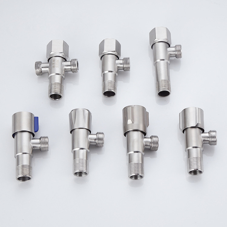 304 stainless steel triangle valve household 4 points toilet water heater cold and hot water inlet water stop triangle valve manufacturers wholesale