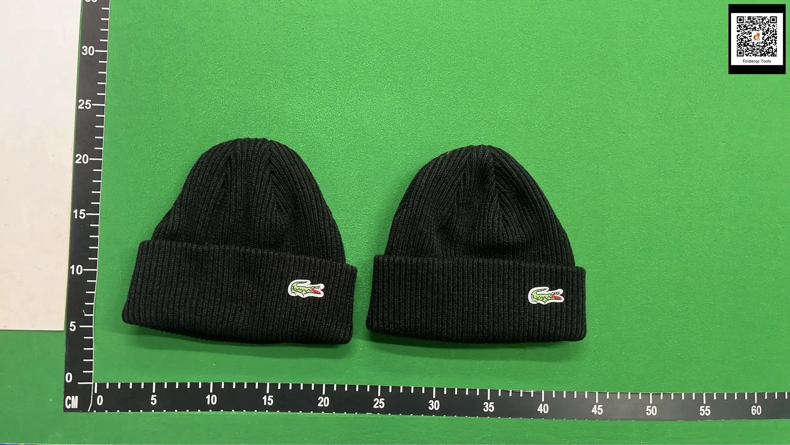 Lacoste Black Ribbed Knit Beanie