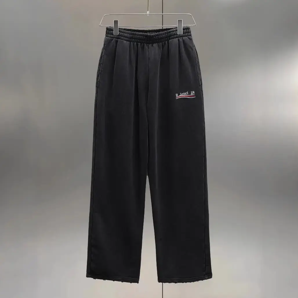Correct Version of Paris B's Classic Cola Embroider Loose Washed Distressed Straight Pants Casual Pants Sweatpants for Men and Women