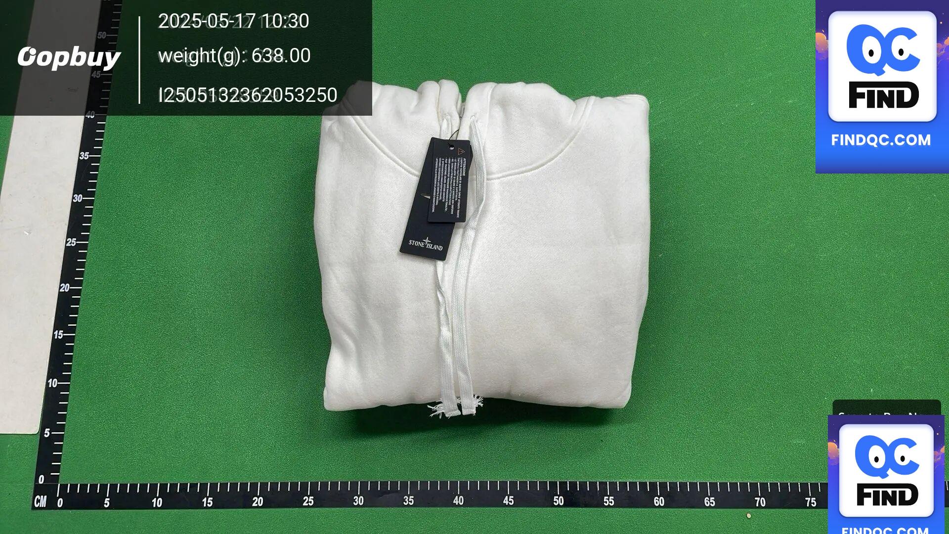 Cross-Border High-Quality Ston Stone New European and American Trendy Brand Pure Color Compass Armband Fleece-Lined Sweatshirt for Men and Women Couples QC