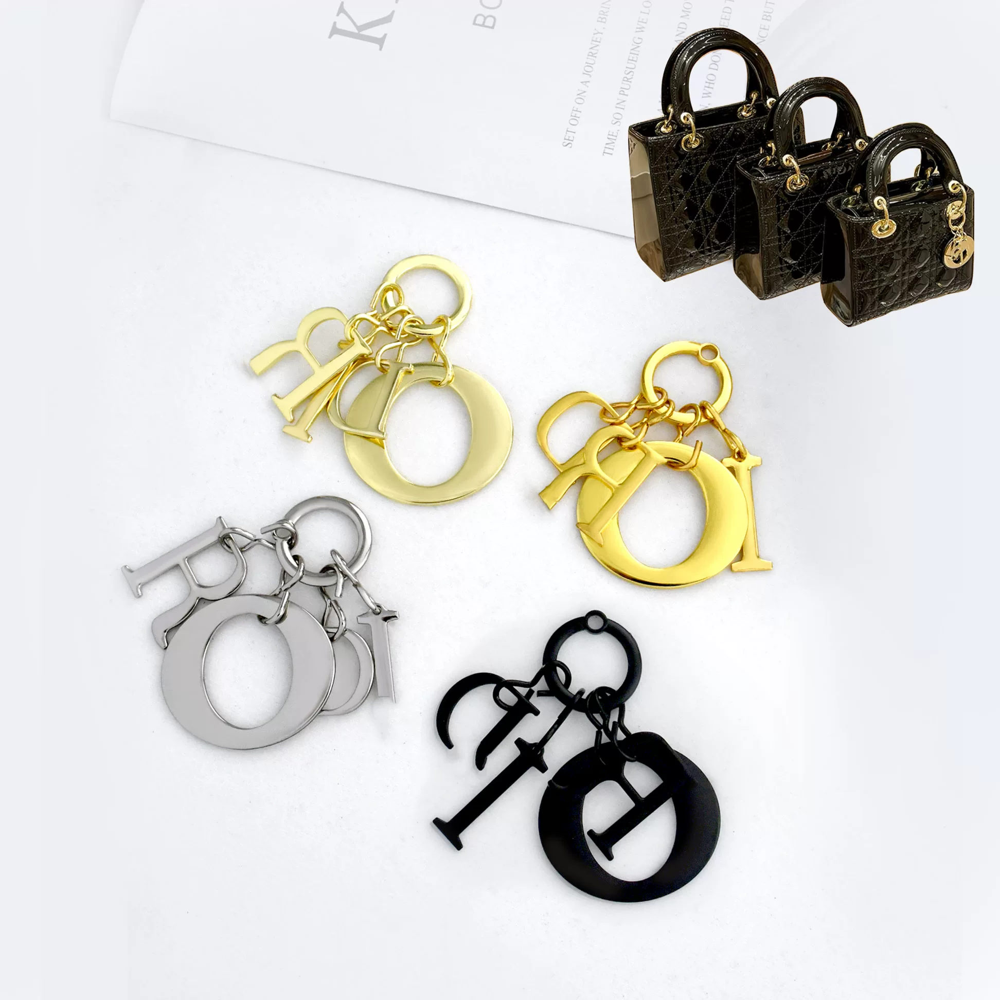 Suitable for Dior Lady Dior Bag Letter Charms, Dior Hardware Accessories, Three-Compartment, Four-Compartment, Five-Compartment Bag Metal Pendant Decoration