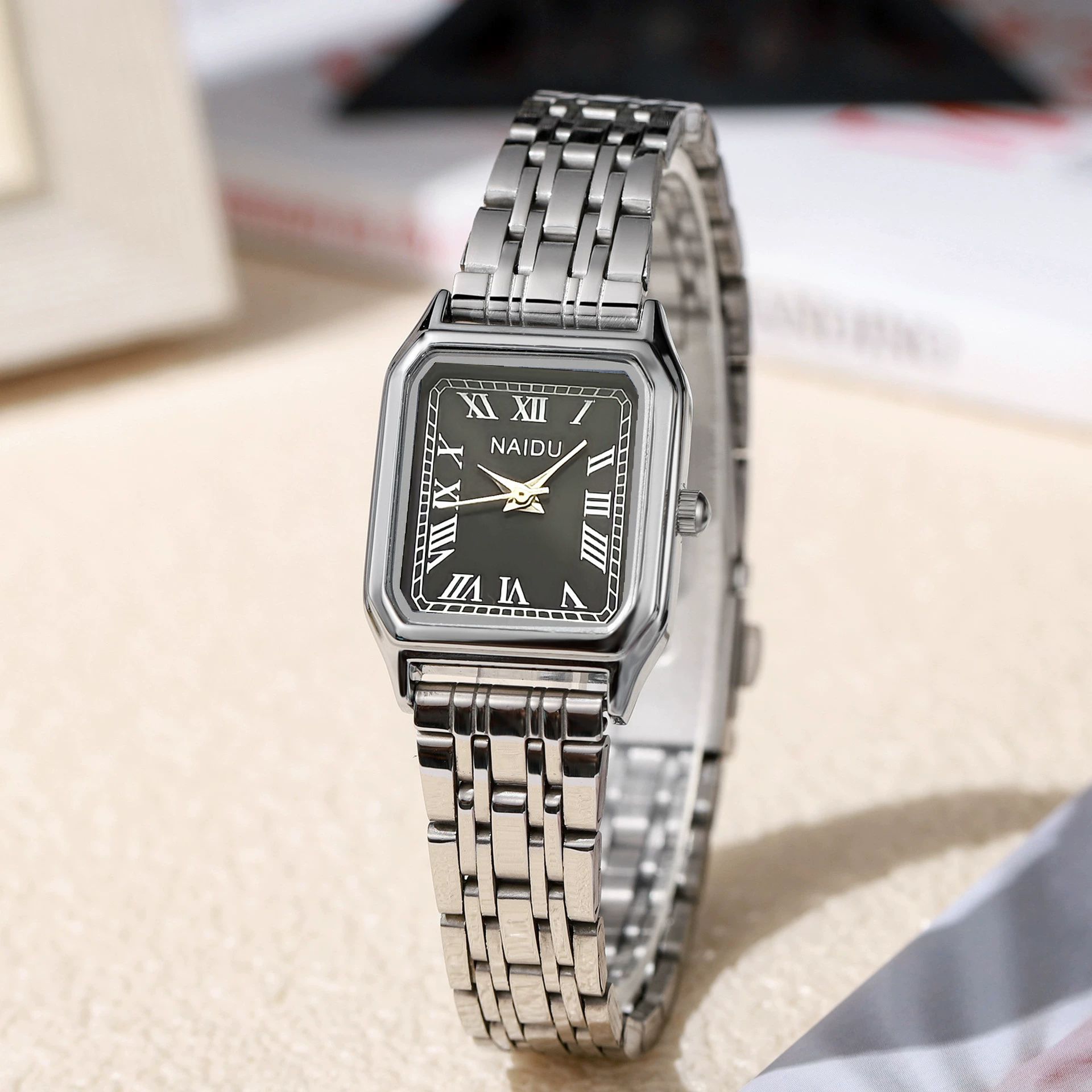 Classic simple square steel band ladies watch high-end women's wrist watch business fashion girls quartz watch wholesale