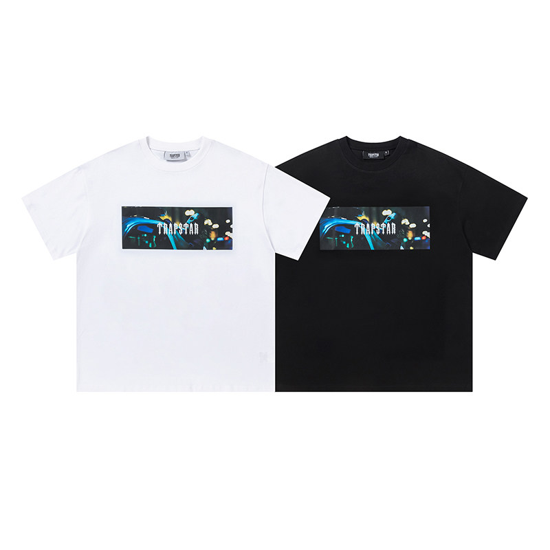 Clown Rectangular Pattern Letter Print Short Sleeves