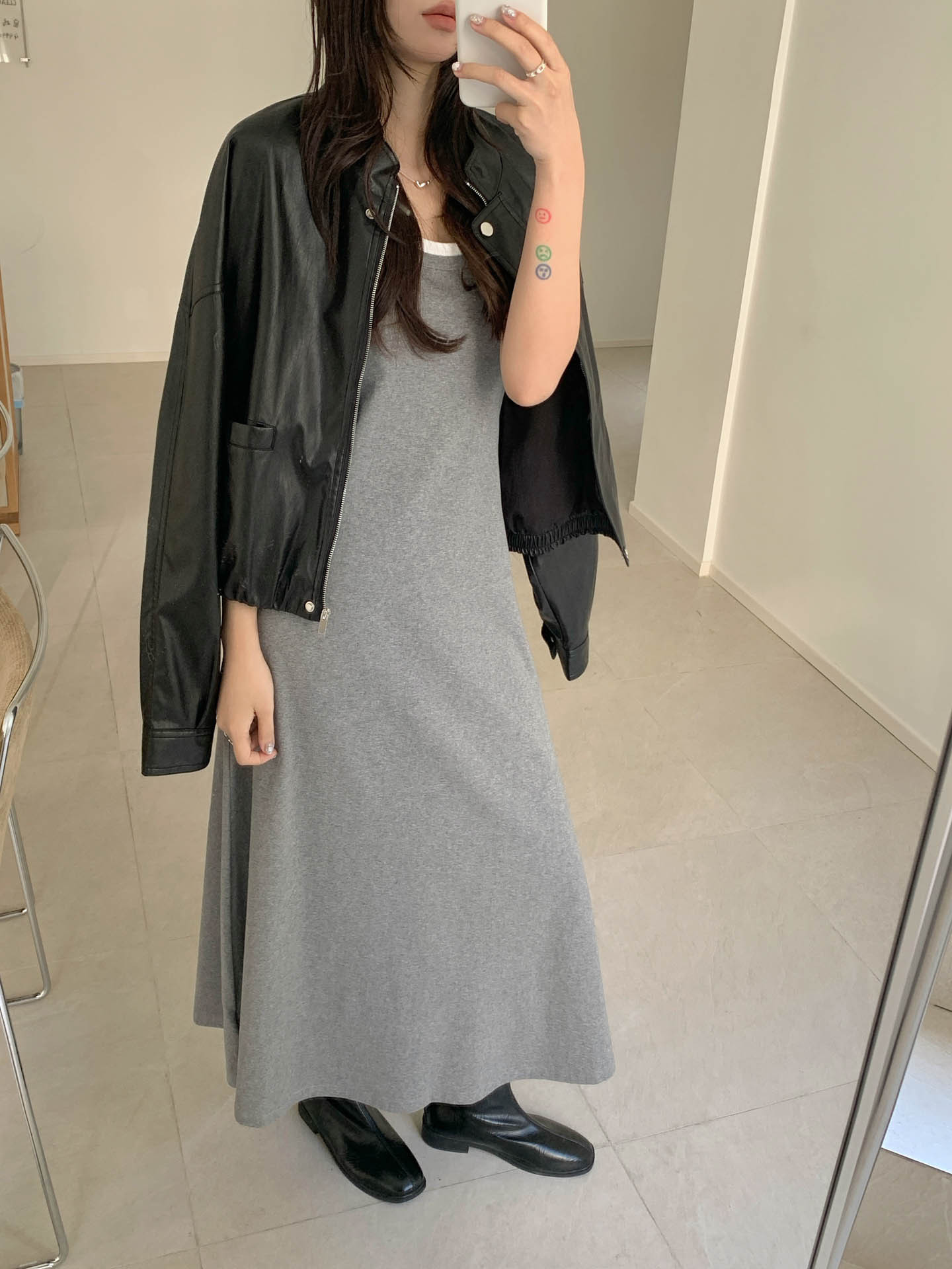 Gagd Faux Two-Piece Vest Dress for Women, Unique Design, Sleeveless Spaghetti Strap Dress, Waist-Cinching, Elegant Long Dress