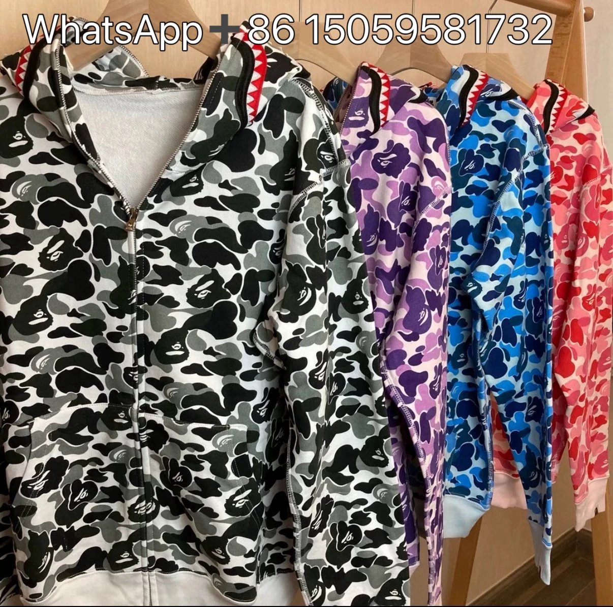 BAPE Camo Shark Zip-Up Hoodie