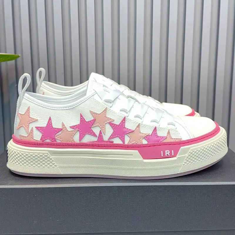 Foreign trade canvas shoes, men's breathable low cut 2023 new sports and leisure board shoes, thick sole, height increasing pentagram couple shoes