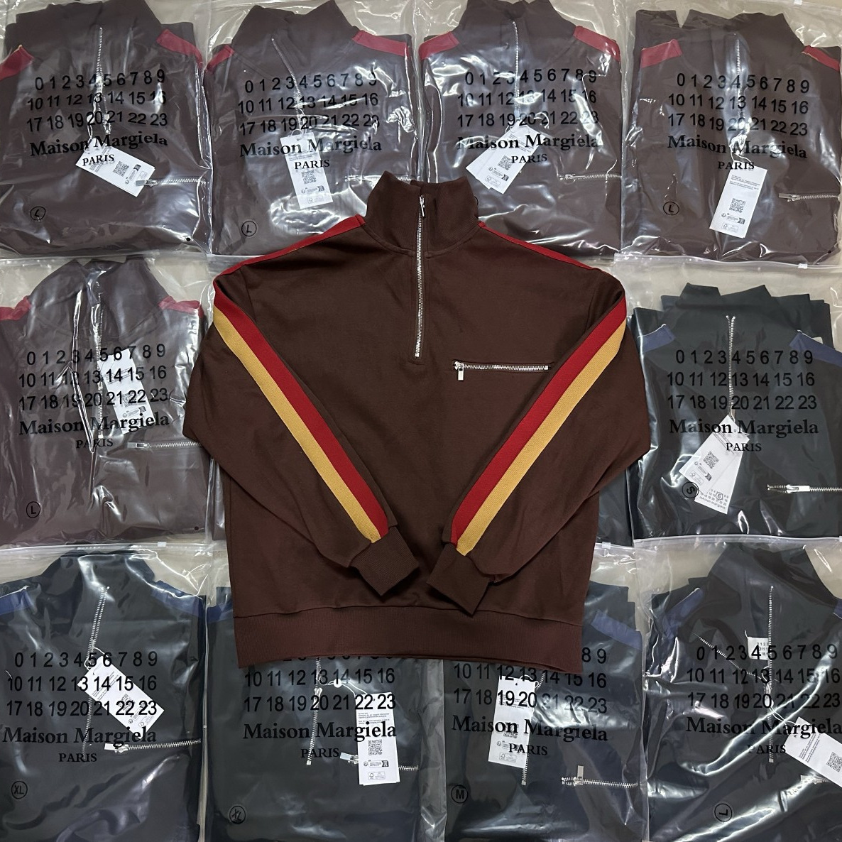 Margiela Style Half-Zip Sweatshirt Loose Casual Contrast Color Trendy Men's American Stand-Up Collar Pullover Sweatshirt Trendy Fotografie QC de pe 1688 pe Qualit.ly