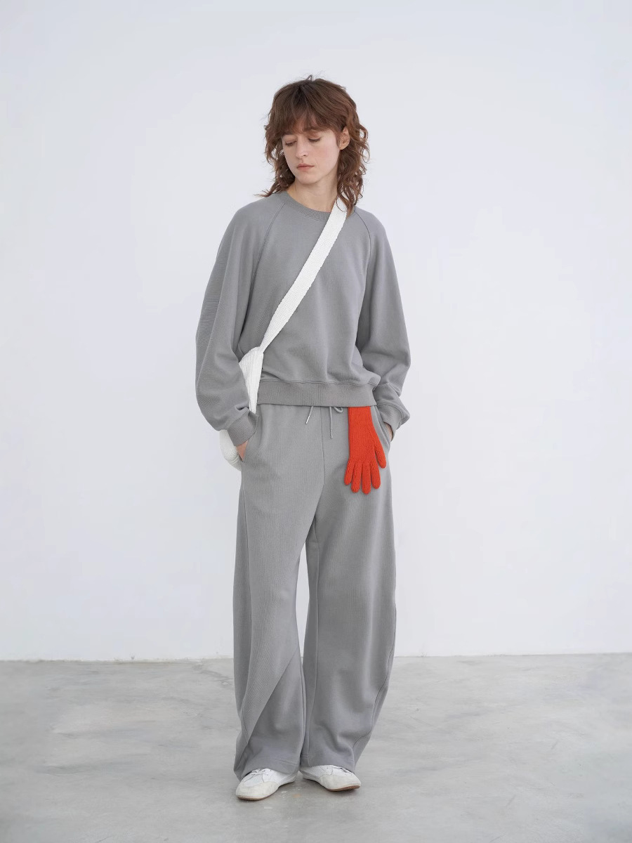 Love and Nancy Thirteen Lines Lazy Style Original New Pure Cotton Round Neck American Loose Pullover Sweatshirt for Women 30657