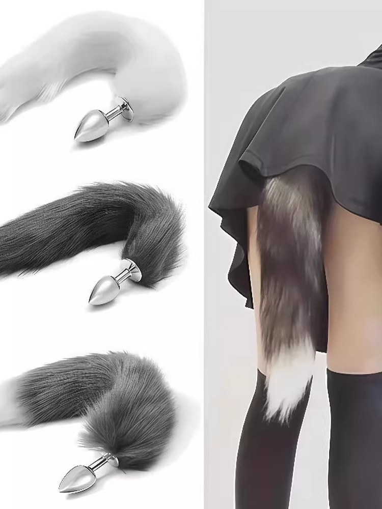 Beginner Anal Plug with Detachable Fox Tail for Women, Mini Dog Tail for Insertion into the Body, Small Size, Erotic for Men, for Anal Play