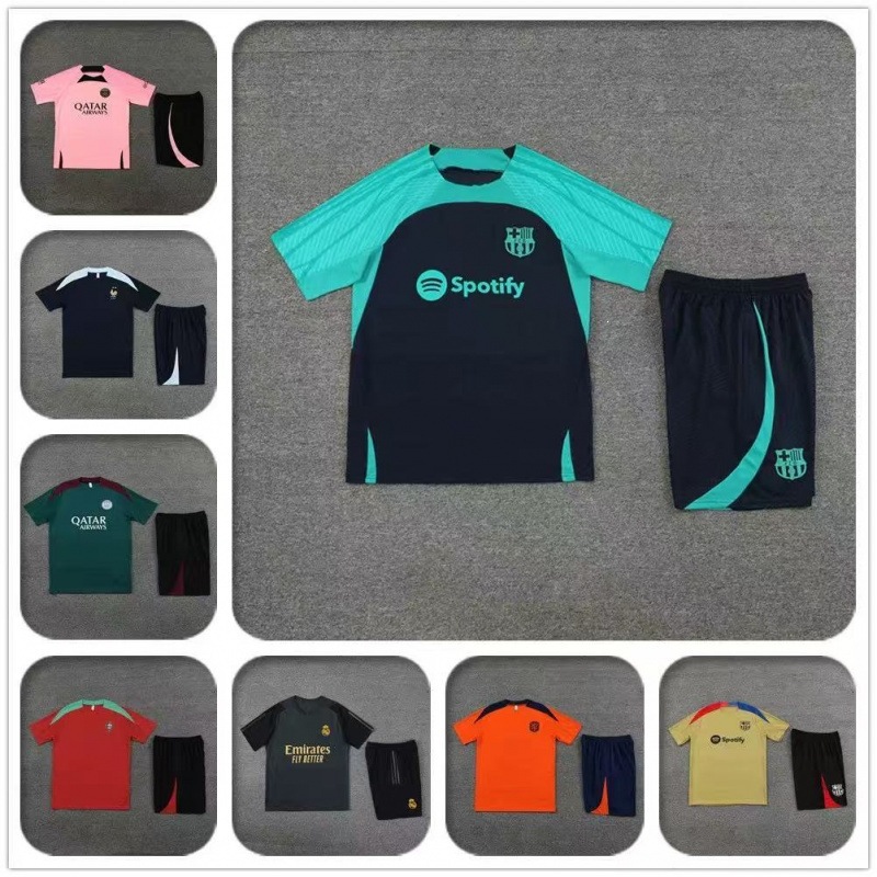 Wholesale Chelsea Arsenal Marseille Real Madrid Barcelona Tottenham Atletico France Brazil Short-Sleeved Training Uniform Set for Men QC-foto från 1688 på Qualit.ly