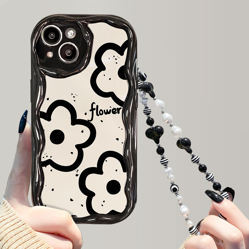 Suitable for Apple 14promax mobile phone shell new women's iPhone13 simple line flower chain 12mini soft