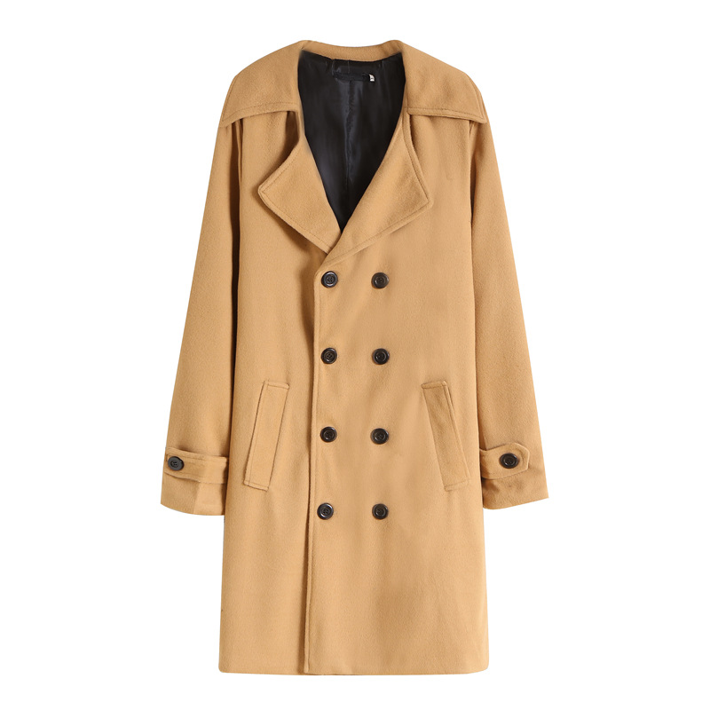 Mid-length Trenchcoat Men's Autumn and Winter New High-end Woolen Coat British Yapi Fashionable Brand Vintage Woolen Coat