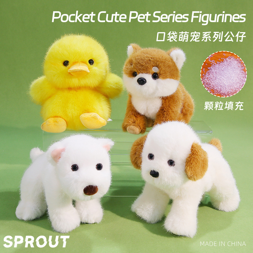 Cute Pocket Pet Yellow Duck Plush Toy Table Companion West Highland Doll Doll Grabber Gift Wholesale