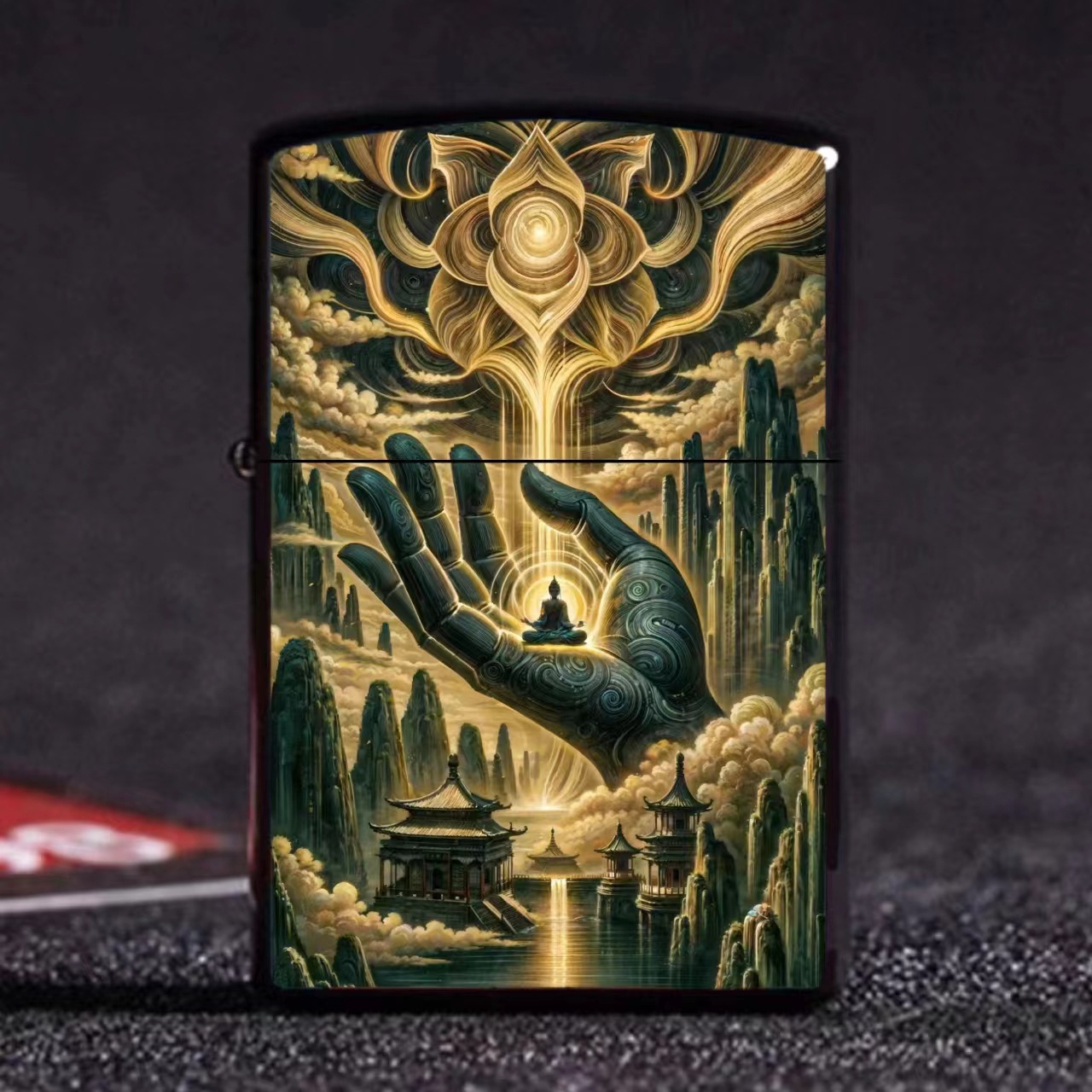 Chinese Dragon year sumishan Buddha kerosene lighter Chinese year metal windproof lighter totem lighter