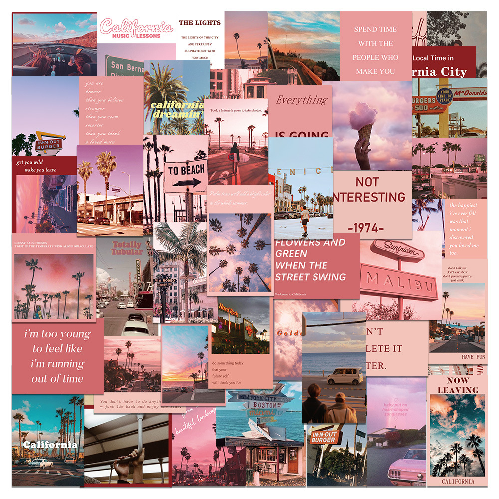 50 sheets California California Street landscape stickers creative graffiti laptop mobile phone