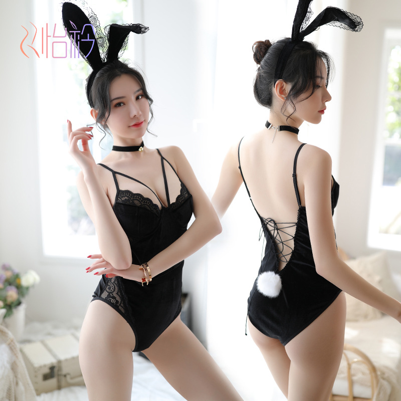Yi Jin Sex Underwear Sexy Lace Bunny Uniform Temptation Passion Suit Hidden Buckle Open File Costume 7031