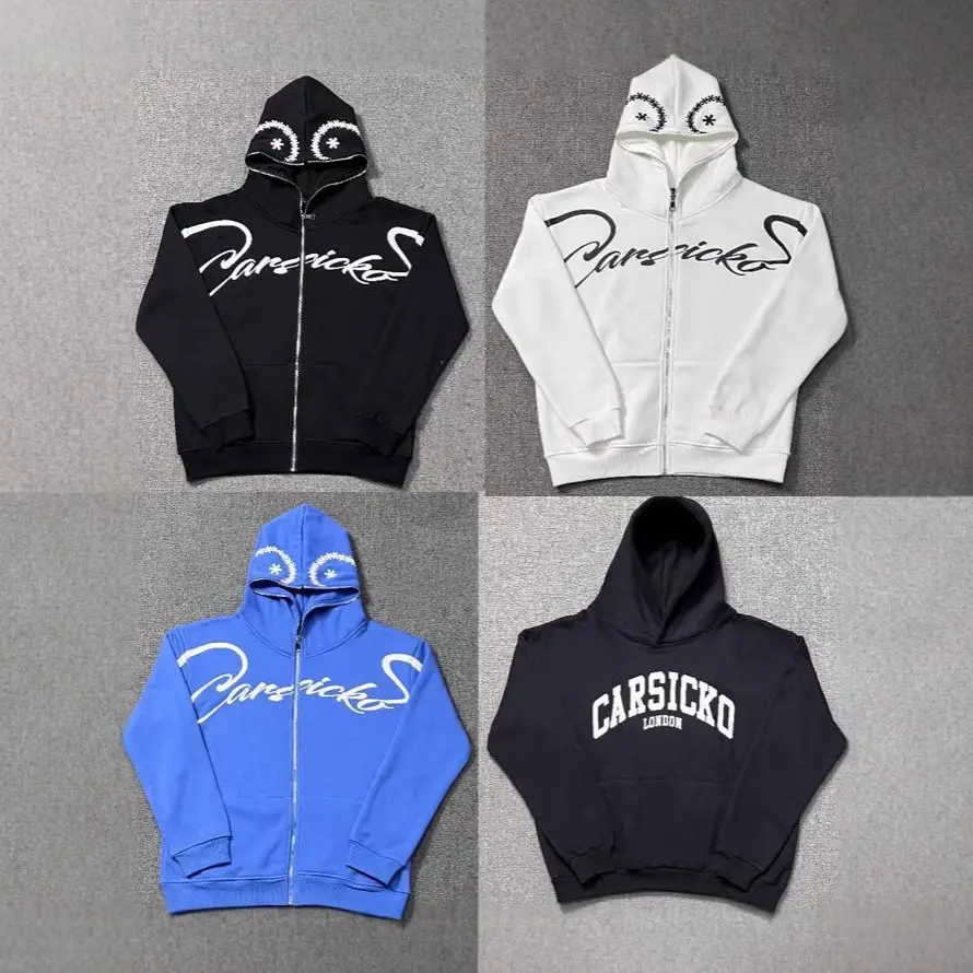 Cross-Border Export Trendy Brand Carsicko Heart Print Fleece-Lined Hooded Sweatshirt Sports Sweatpants Casual Pants Suit