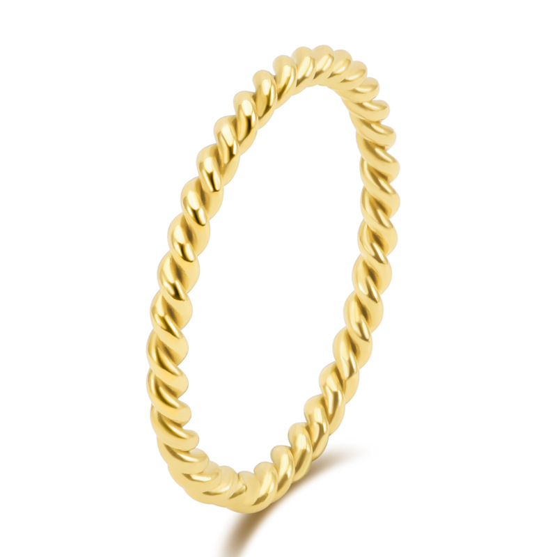 Korean Style Fashionable Titanium Steel Twisted Twist Ring Couple Niche Jewelry 18K Gold Plated Jewelry Personalized Ring Wholesale