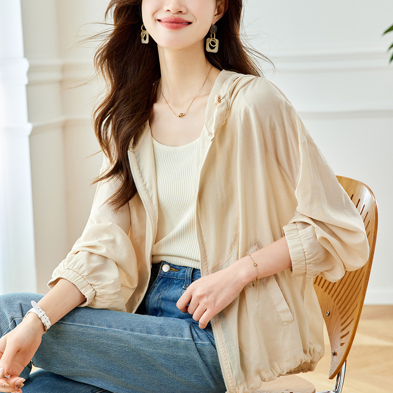 Factory Direct Sale Lazy Design Hooded Sun Protection Clothing for Women 2026 Summer New Breathable Sun Protection Long-Sleeved Short Jacket