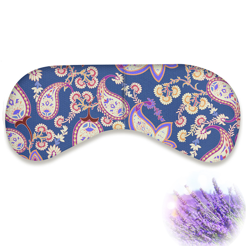 Yoga Eye Pillow Microwave Heating Lavender Flaxseed Hot Compress Cotton and Linen Printing Hot Compress Meditation Sleep Eye Mask
