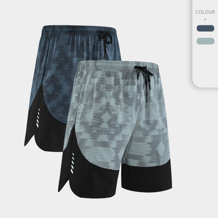 Colorblock Sports Shorts Men's Casual Pants Summer Thin Marathon Running Basketball Training Fitness Shorts Beach Pants
