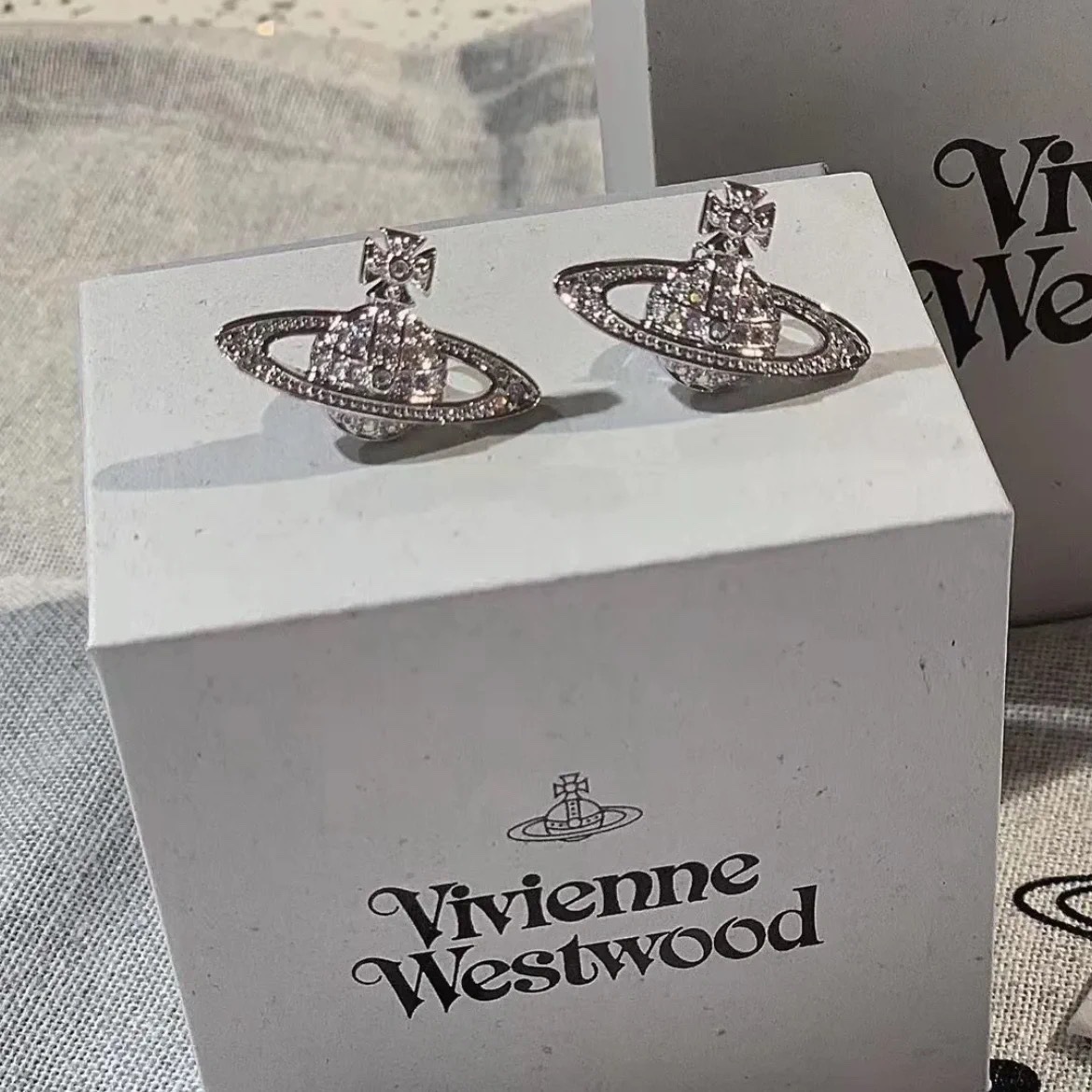 Retro Saturn Full Diamond Niche Ins Earrings Popular Simple Design Earrings for Women Foto QC da 1688 su Qualit.ly