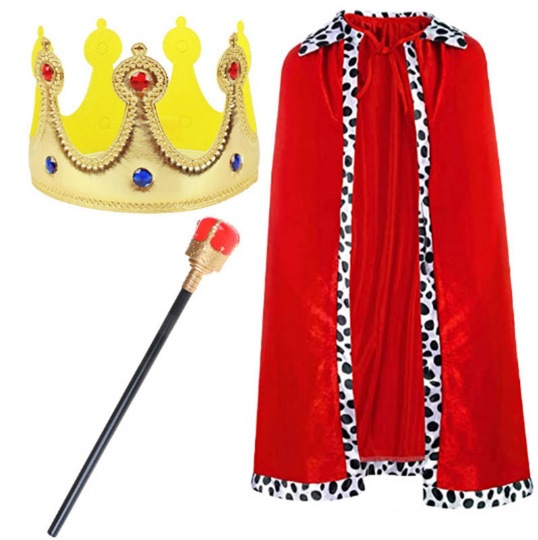 Halloween King Children's Costume Cosplay Props Prince Halloween Cane Party Red Cape