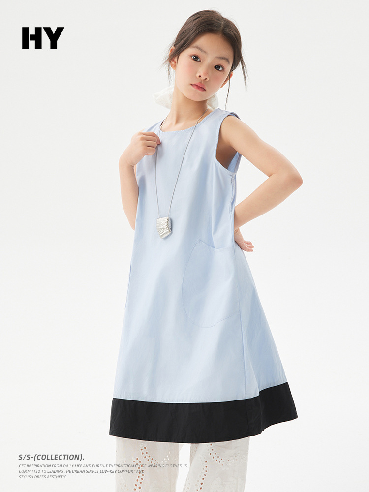 Girls' Thin Tank Dress 2026 Summer New Korean Style Children's Clothing for Older Girls Sleeveless Princess Dress Trendy