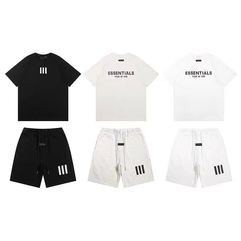 Fog Season 8 Main Line Co-Branded Trendy Brand Ess High Street Loose Three-Stripe Short-Sleeved T-Shirt Trendy