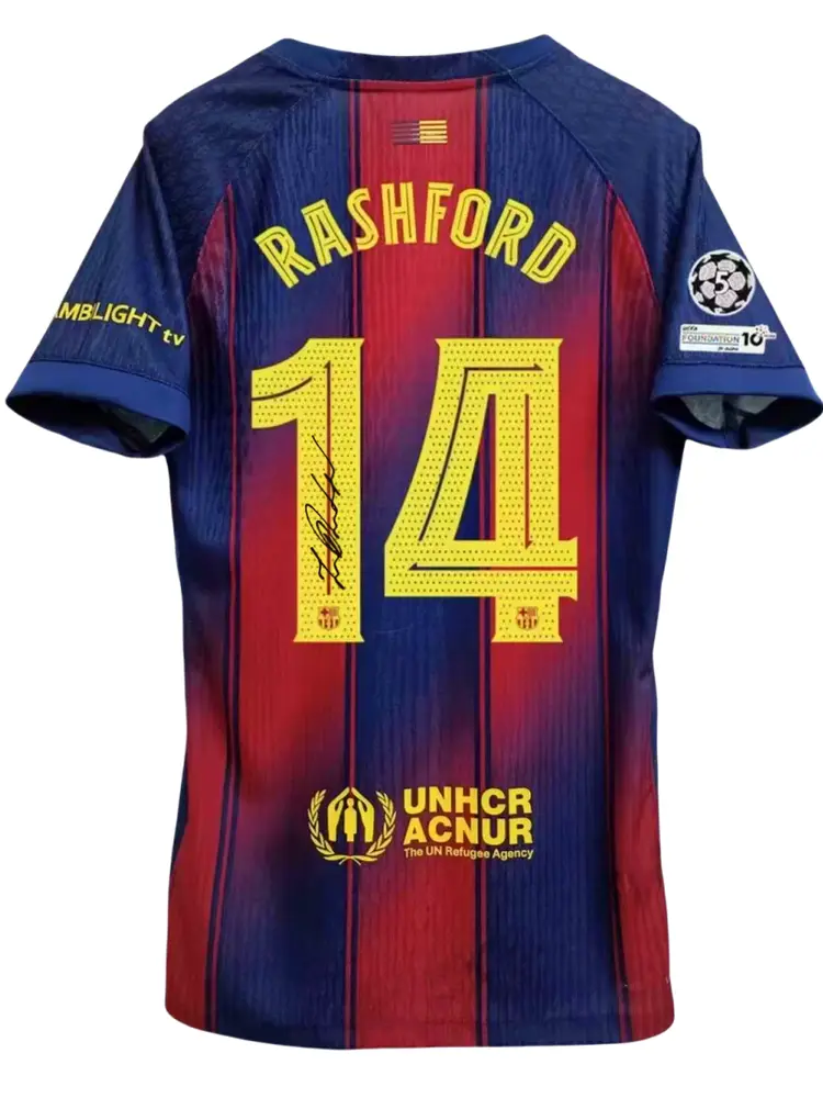 25-26 Barcelona Home Jersey Rashford Autographed Jersey Short-Sleeved Football Shirt Birthday Gift