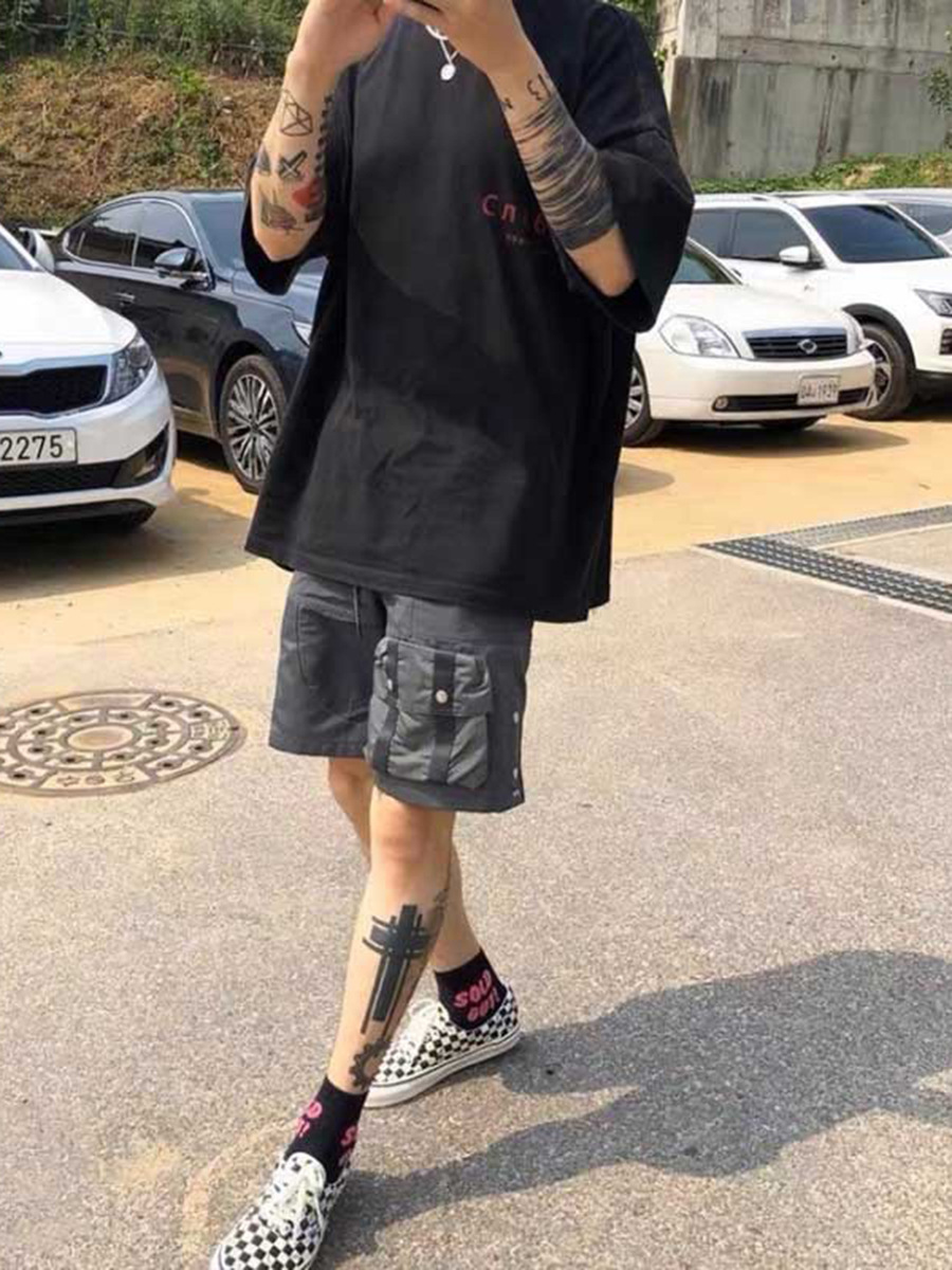 FAR ARCHIVE High Street American-style Loose Casual Woven Pocket Tooling Shorts