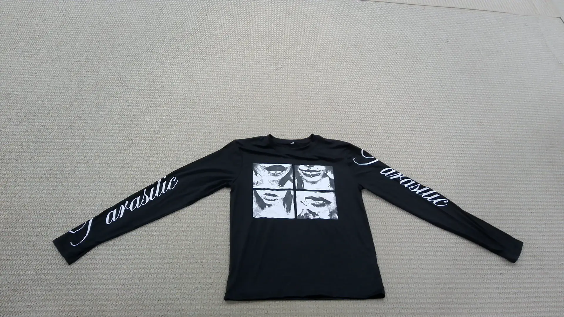 Y2k American Retro Millennium Letter Printed T-Shirt Dark Style Street Punk Men's and Women's Long Sleeve Top Wholesale
