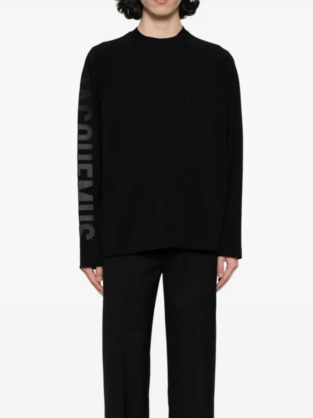 Authentic Early Autumn Jacquemus Long-Sleeve T-Shirt for Men and Women, Black Trendy Unisex Round-Neck Classic Base Shirt