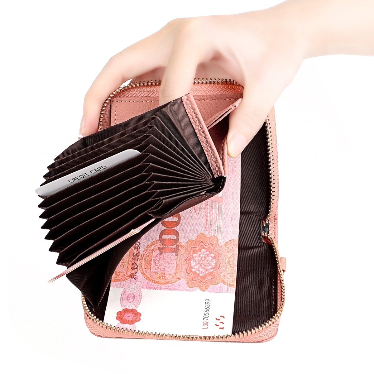 Amazon new Japanese organ card holder fashion multi-functional leather coin purse men's and women's wallet Japanese and Korean fashion