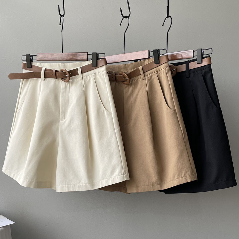 Suit Shorts Women's Summer Korean-style High Waist Loose Wide-leg Pants Small Casual Crane Pants Mid-length Pants