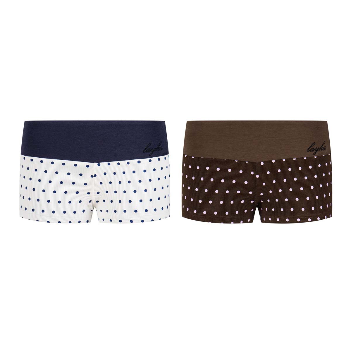 Unbdns European and American Sweet-Cool Hot Girl Vacation Style Beach Color-Block Polka Dot Ultra-Short Low-Waist Shorts for Women, New Summer Fashion