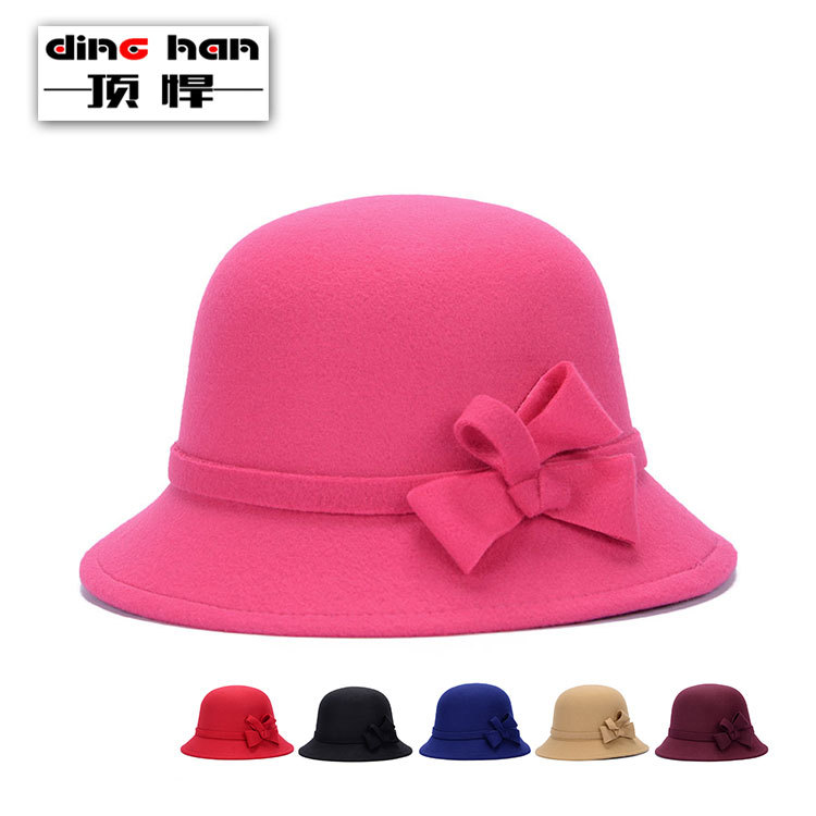 New Autumn and Winter Fashion Warm Top Hat Street Cold-proof Imitation Wool Basin Hat Vintage Decorative Women's Hat