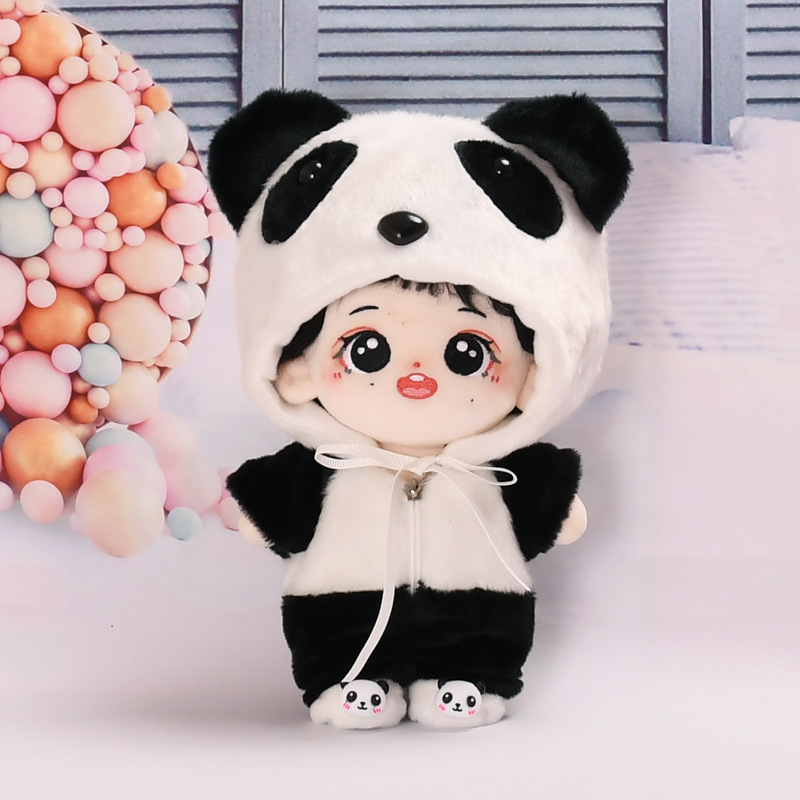 20cm Cotton Doll Dress for Doll Coat Cute Cartoon Panda Jumpsuit Hat Star Doll Change Clothes