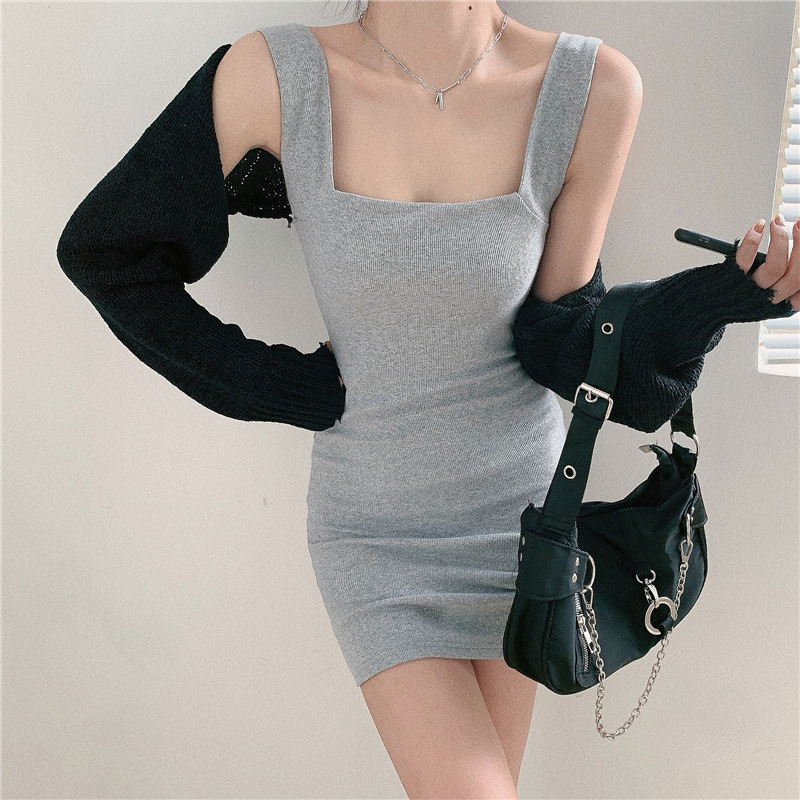 Hip-Hugging Skirt, Summer Hot Girl Dress, Tight Sexy Vest, Short Skirt Suit, Suspender Stockings, Pure Lust Style Skirt
